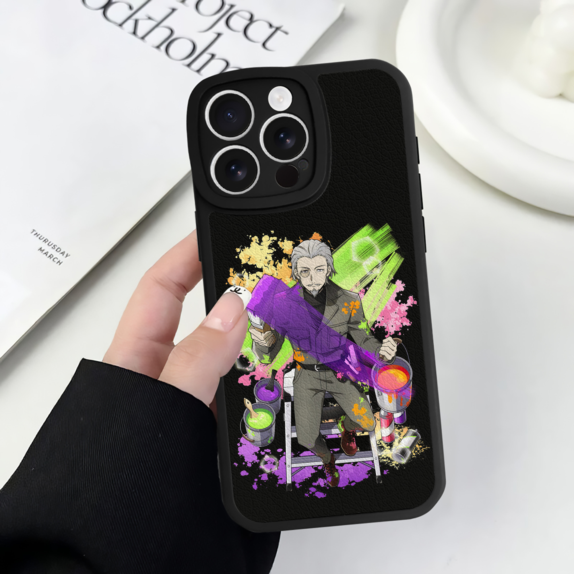 （画像用） 文豪ストレイドッグス Bungo Stray Dogs 【iPhone 16シリーズ対応】シリコンスマホケース（レザー調） 材質：シリコン